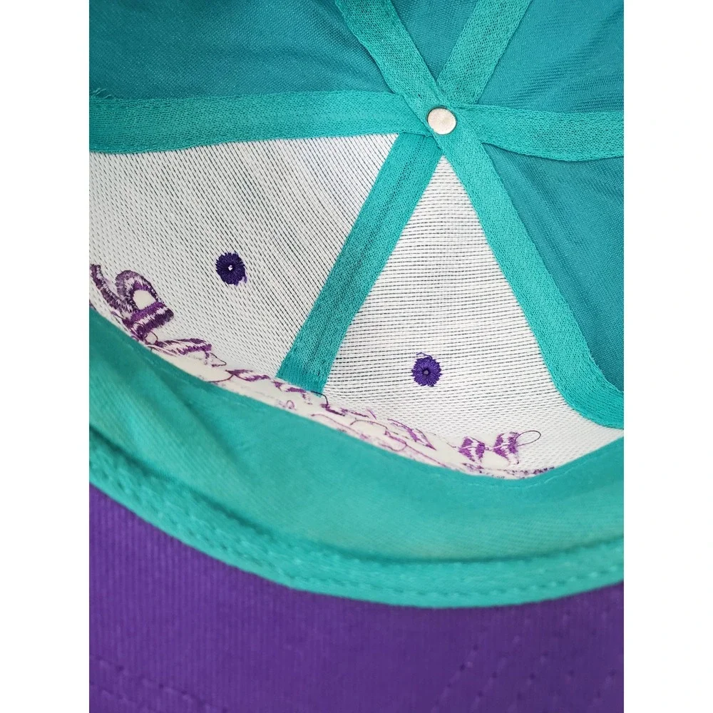 Vintage KC Wesmar Racing Engines Snapback Hat Teal Purple Two Tone Cap Mens OSFA
